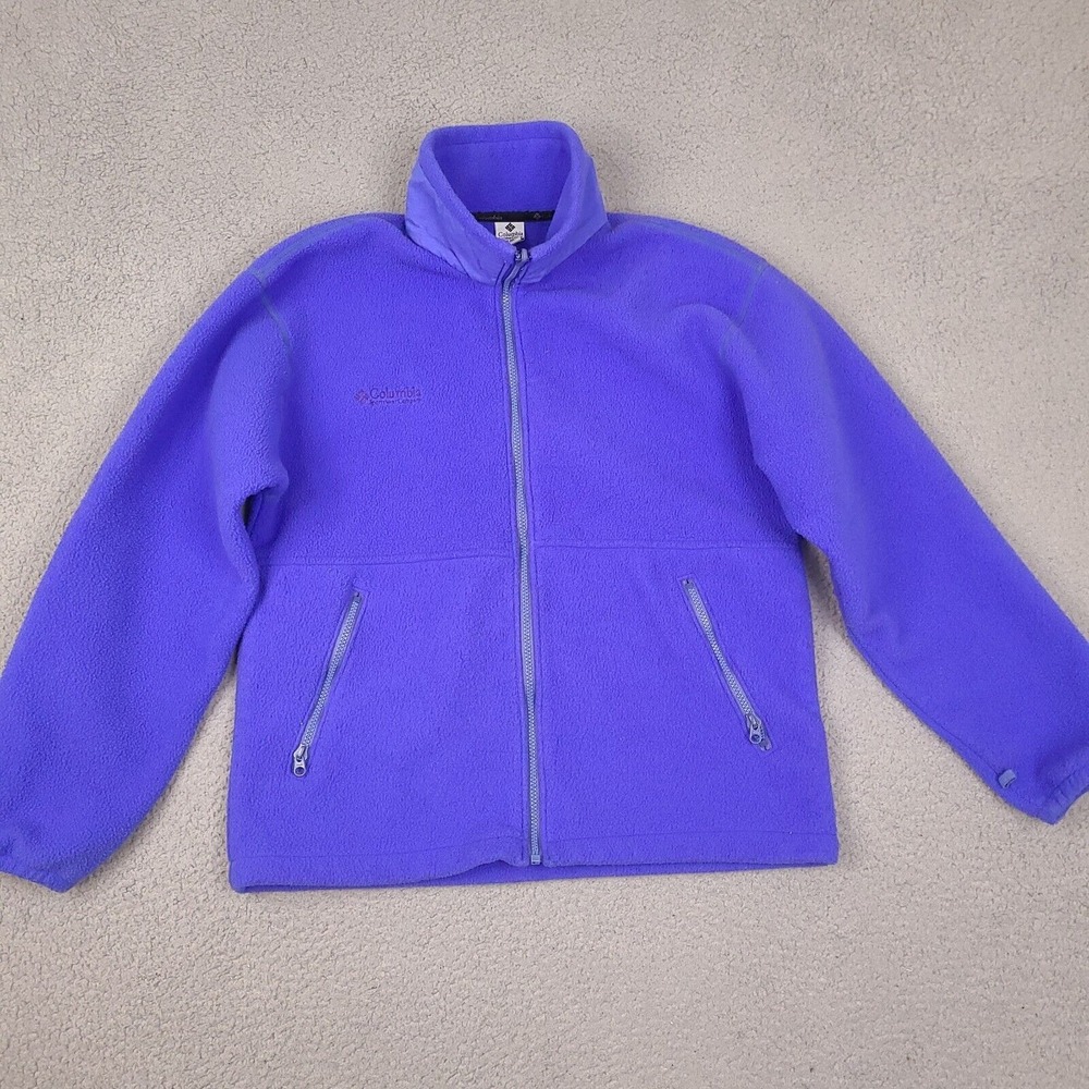 Columbia Fleece Youth Jacket Size 18/20 Long Sleeve‎ Blue Lightweight USA MADE